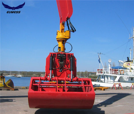 CINA Merah Hydraulic Drive Clamshell ambil ember untuk Excavator atau Crane penanganan Rock dan memo 1.6 m³ pemasok